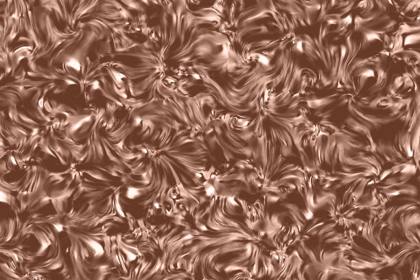 Mocha Mousse Swirl Pattern Abstract Caramel Milk Chocolate Ice Cream Icing Sauce Spread Background Brown Beige Glittering Cacao Rose Gold Cream Texture Trendy Color of Year 2025 Digitally Generated Image Fractal Fine Art Design template for presentation, flyer, card, poster, brochure, banner