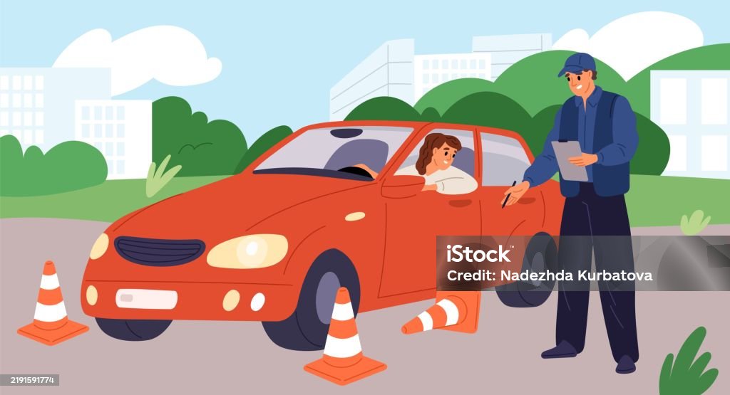 Car Lesson Place Driving Lesson Practical Exercises Car Driver Examination Instructor ...