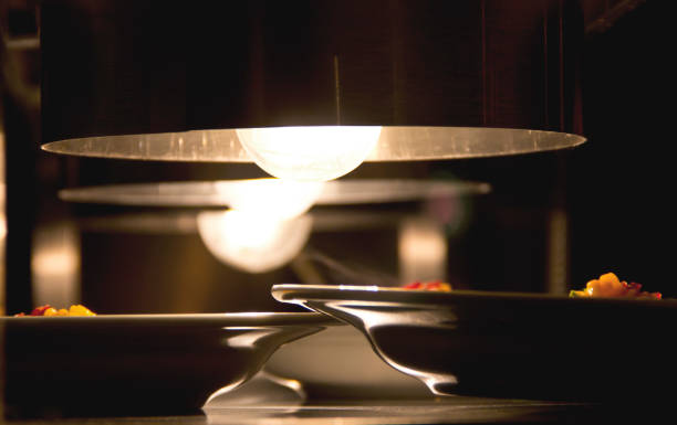 Food waiting to be served at a professional fine dining restaurant kitchen, personal perspective.