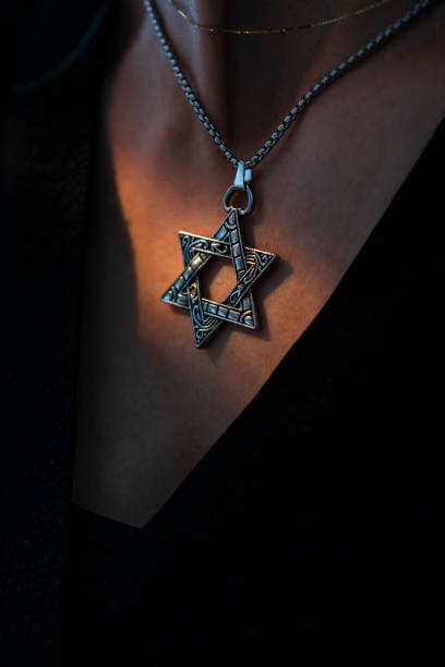 istock Star of David Necklace on Person's Chest 2191599487
