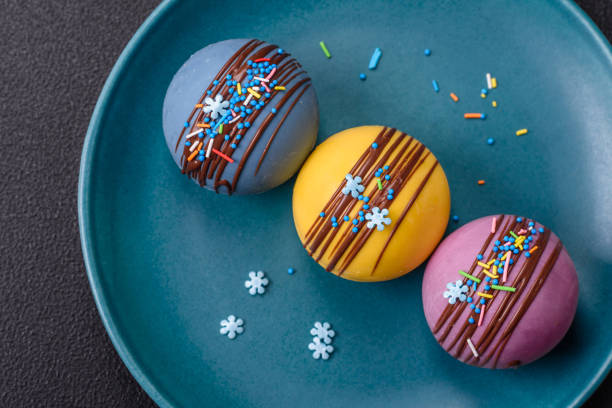 istock Sweet cocoa bombs with marshmallows and chocolate 2191599908