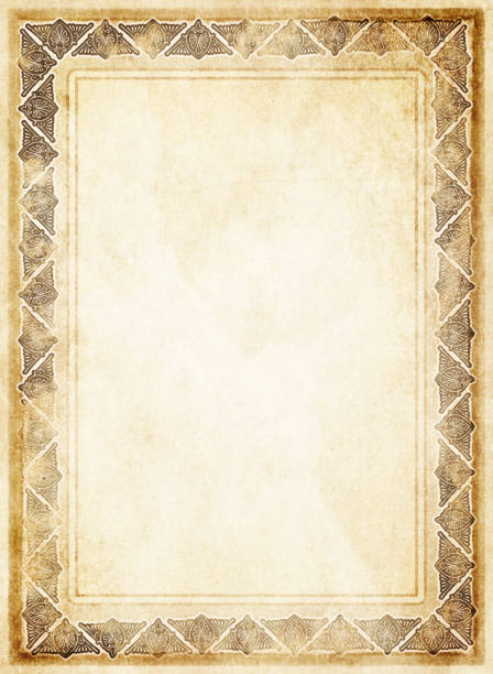 Old grunge paper sheet with vintage border.