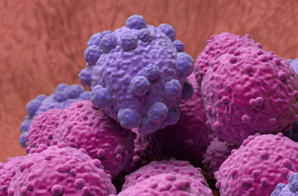 istock Lymphoma cells - closeup view 3d illustration 2191631464
