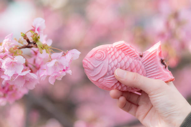 istock Kawazu cherry blossoms and taiyaki 2191634475