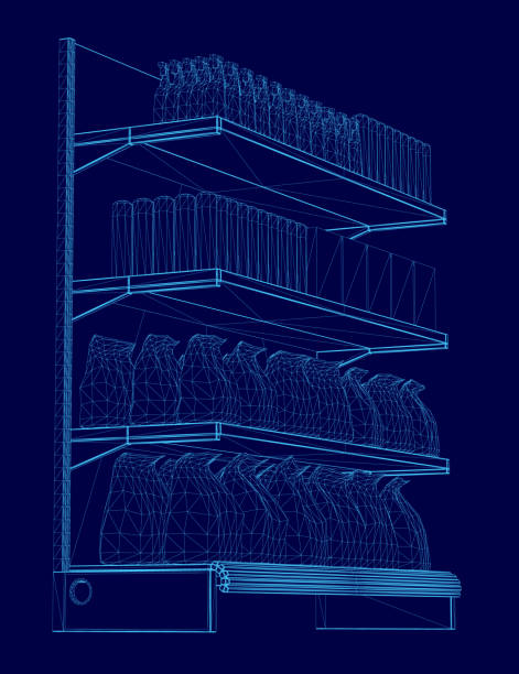istock Blue image of a store shelf with many books on it. The shelf is divided into four sections, and the books are arranged in a way that makes it easy to see the different sections 2191639260