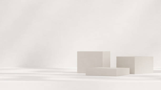 istock A 3D rendering of an empty space featuring a grey wall in a landscape layout, perfect for showcasing merchandise 2191641351