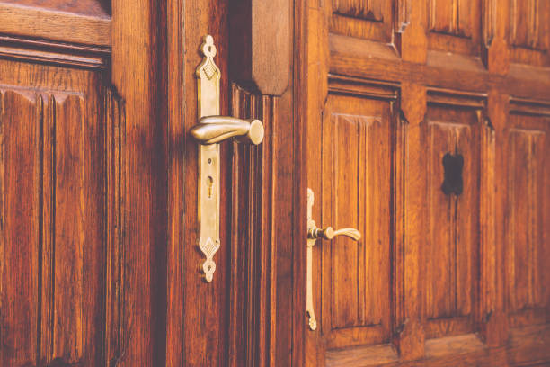 Close-up of a brown door