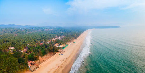 istock Agonda Beach aerial panoramic view in Goa, India 2191643729