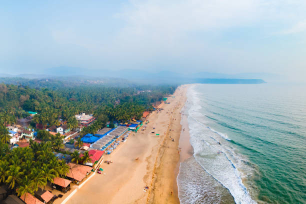 istock Agonda Beach aerial panoramic view in Goa, India 2191643746