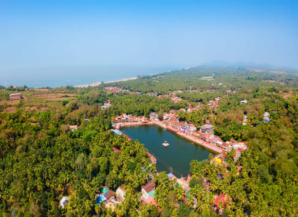 istock Koti Teertha pond aerial panoramic view in Gokarna 2191643747