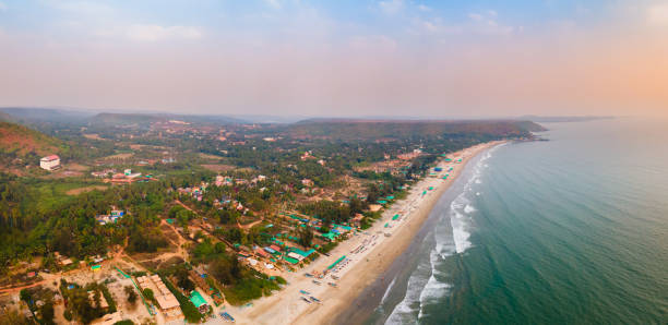 istock Arambol Beach aerial panoramic view in Goa, India 2191643762