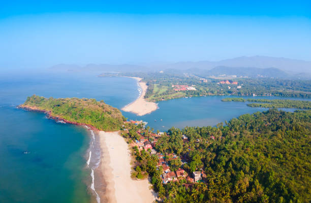 istock Galgibaga Beach aerial panoramic view in Goa, India 2191643791