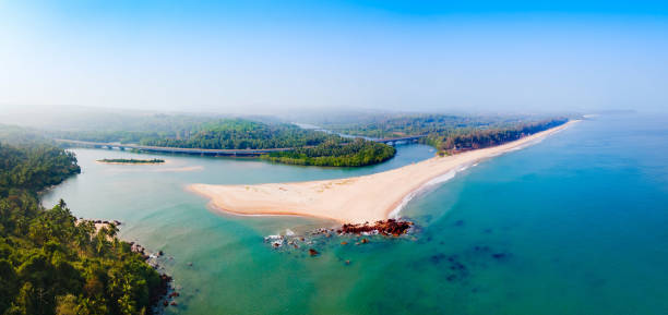 istock Galgibaga Beach aerial panoramic view in Goa, India 2191643833