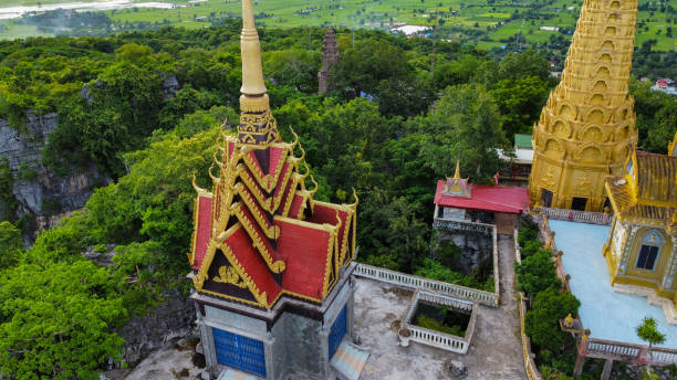 istock A buddhist temple on top of a mountain seen from above 2191644840