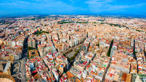 istock Valencia city aerial panoramic view in Spain 2191646906