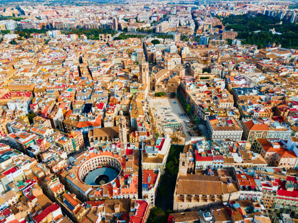 istock Valencia city aerial panoramic view in Spain 2191646910