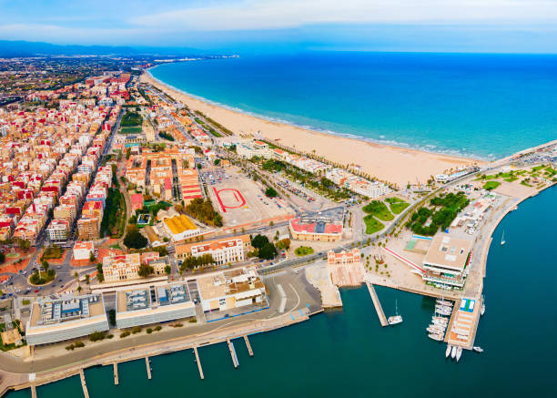 istock Valencia city beach aerial panoramic view, Spain 2191646919