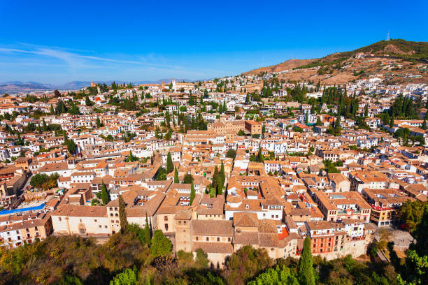 Granada aerial panoramic view. Granada is the capital city of the province of Granada in the community of Andalusia, Spain.