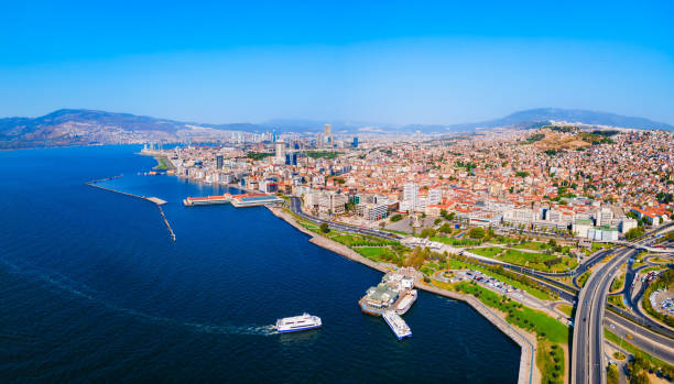 istock Izmir city centre aerial panoramic view in Turkey 2191649517