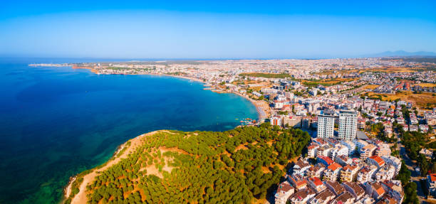 istock Didim city beach aerial panoramic view in Turkey 2191649614
