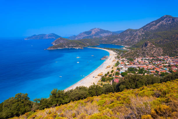 istock Oludeniz beach aerial panoramic view in Turkey 2191651077