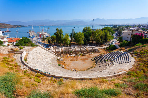 istock Fethiye ancient theatre aerial panoramic view in Turkey 2191651109