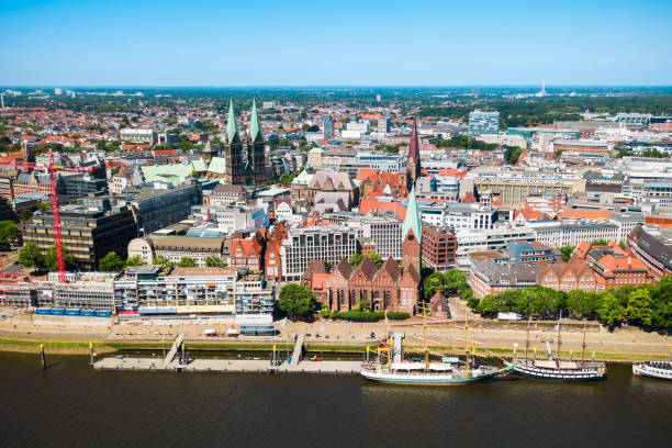 istock Ships at Weser river, Bremen 2191654634