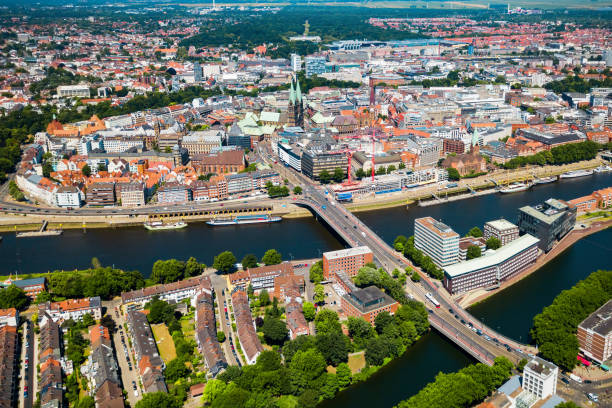 istock Bremen old town aerial view 2191654651