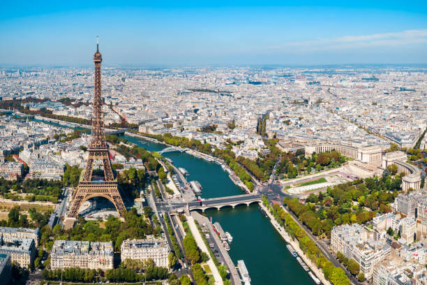 istock Paris aerial panoramic view, France 2191654674