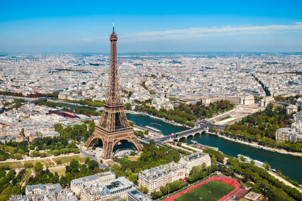 istock Paris aerial panoramic view, France 2191654677