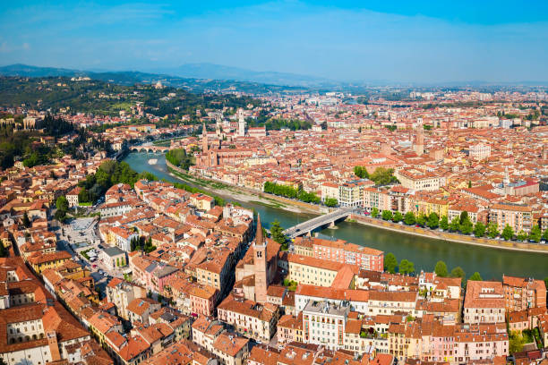 istock Verona aerial panoramic view, Italy 2191656686