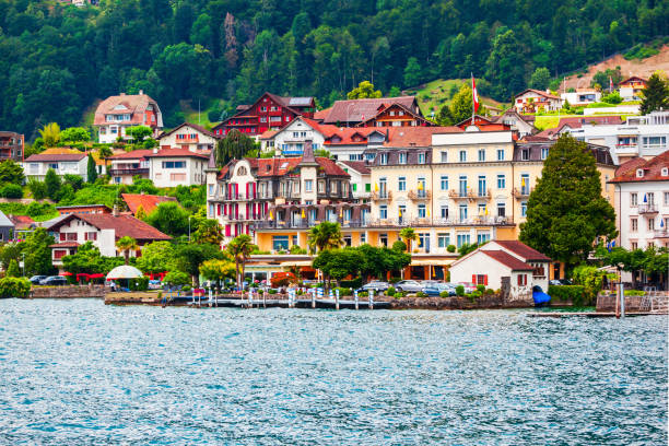 Weggis town on Lake Lucerne