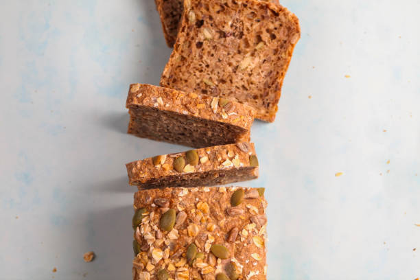istock Healthy whole grain bread sliced on a light background 2191661958