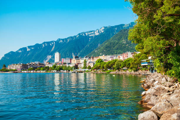 Montreux town on Lake Geneva
