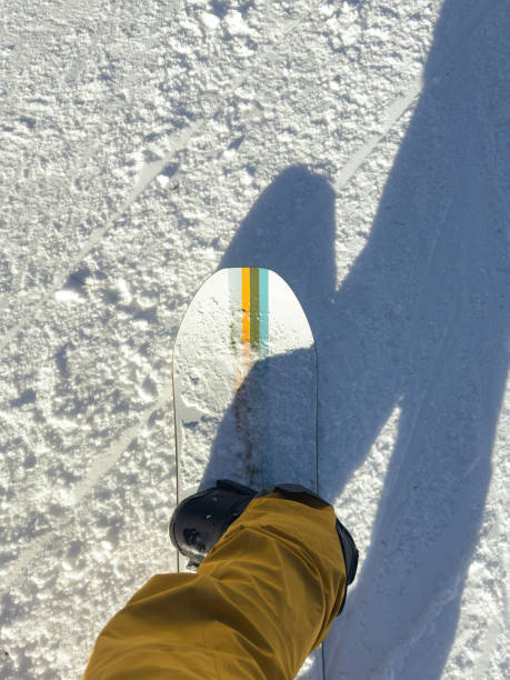 istock Snowboarder’s Perspective with Shadow on Sunlit Slope 2191666556