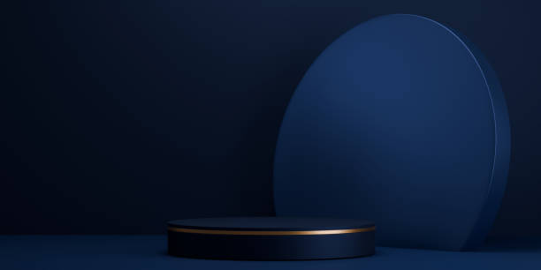 istock Dark blue geometric background, japanese style podium blue concept . 2191667159