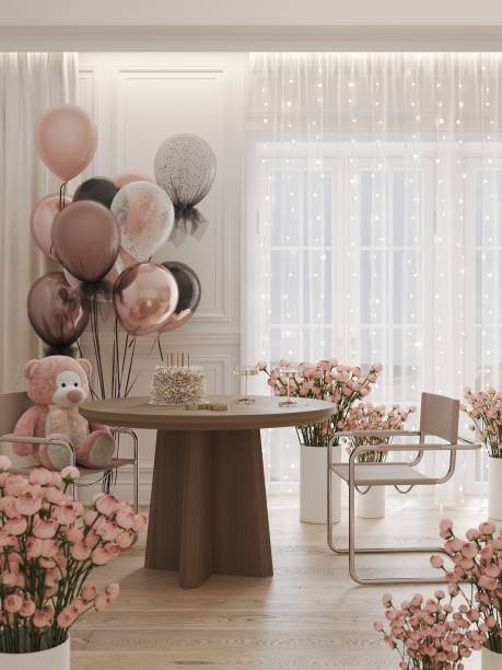 Valentine’s Day pink party date balloons bear celebration