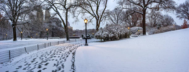 istock Central Park in winter , during snow storm 2191678798