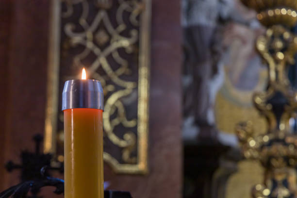 Burning candles in the church