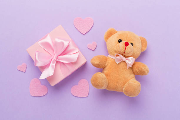istock Valentines day composition with gifts on color background, top view. 2191683037