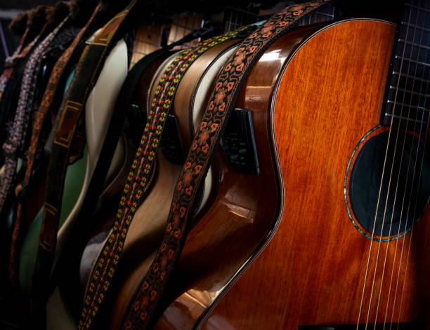 Guitars - Group of musical guitar instruments