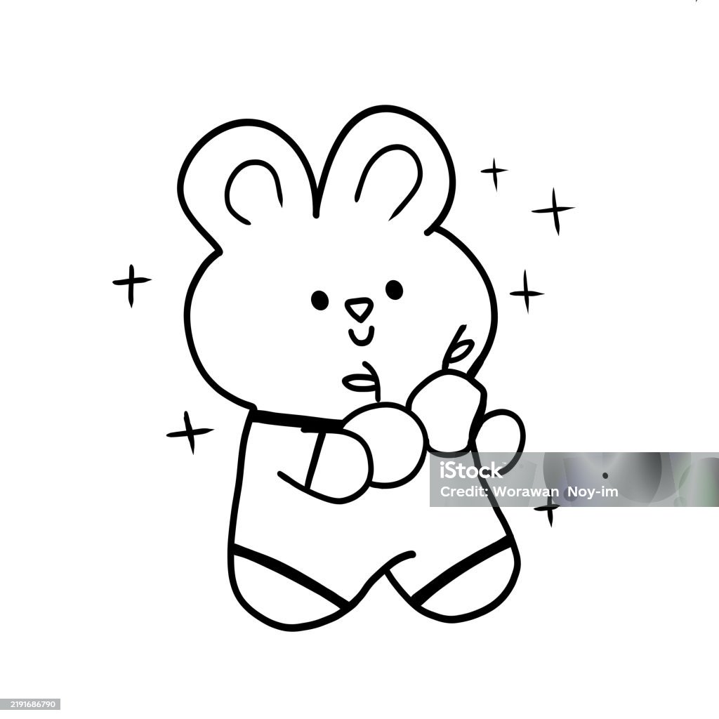 Illustration For A Rabbit Line Drawing Stock Illustration - Download ...