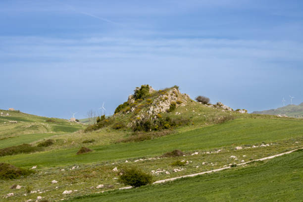 istock Fresh spring landscape with a rock, Sicily, Italy 2191687021