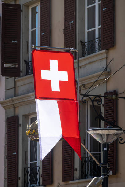 istock National flag hanging on building facade 2191688142