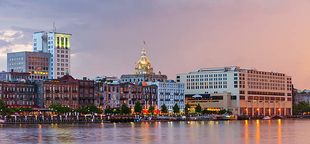 istock Panorama of Savannah waterfront Historic District 2191689892