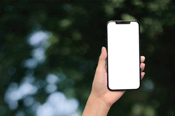 istock hand holding a smartphone with a blank white screen 2191705570