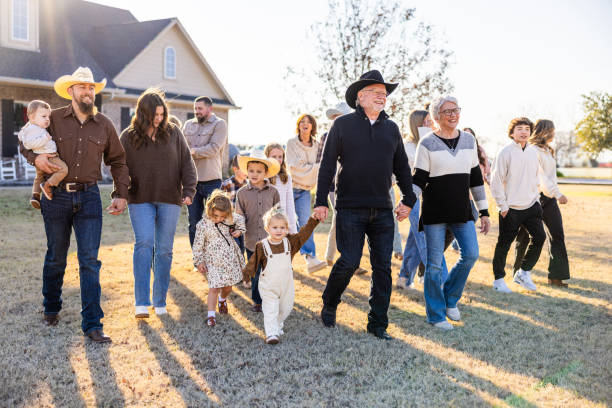 Large American Family Group Gathering
