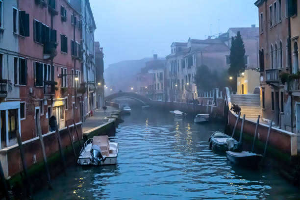 Venetian canal in Dorsoduro district, Venice.Italy