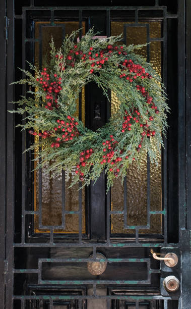 istock Christmas wreath on a door 2191715675
