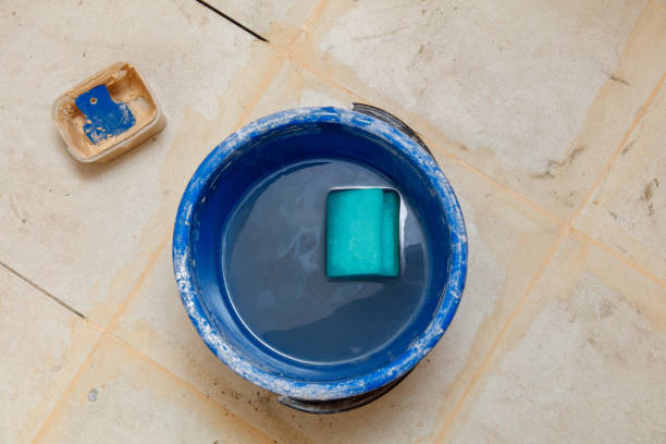 istock A blue bucket filled with water and a green sponge 2191718077